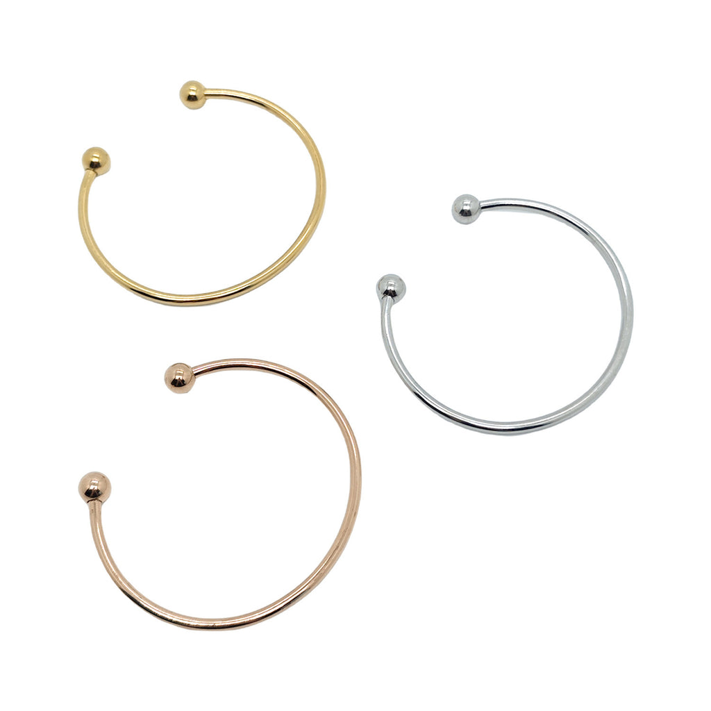 Wholesale Stainless Steel Open Cuff Bangle Bracelet – Gold / Silver / Rose Gold (MOQ 100 pcs)