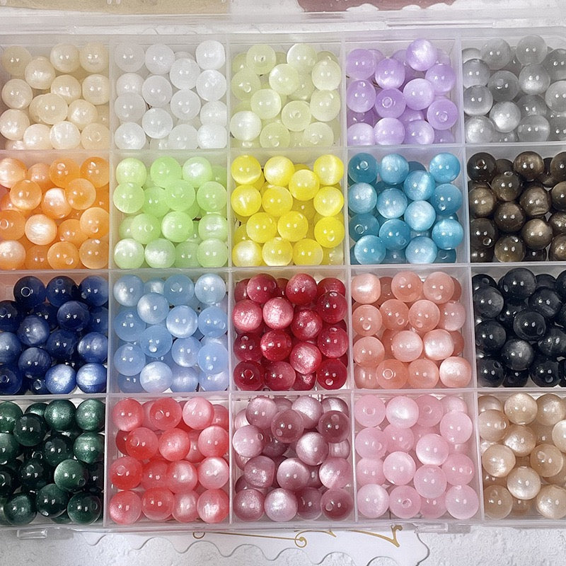 Cat Eye Resin Beads | 20 Colors × 5 Sizes | DIY Jewelry Making Bracelet Necklace