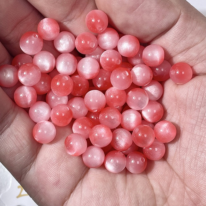 Cat Eye Resin Beads - Apricot pink beads