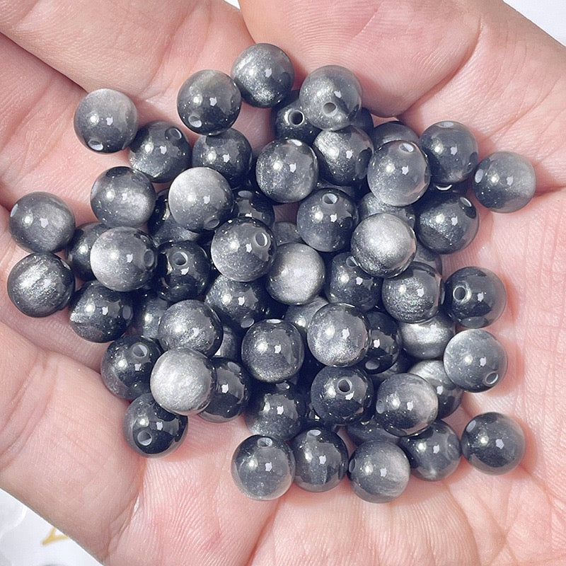 Cat Eye Resin Beads - Jade green beads