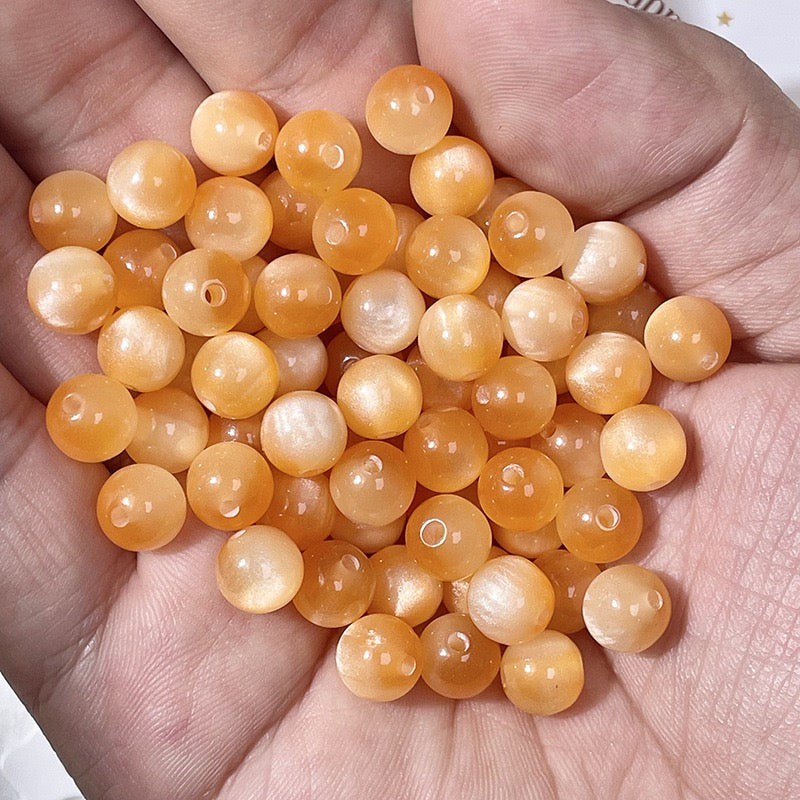 Cat Eye Resin Beads - Orange beads