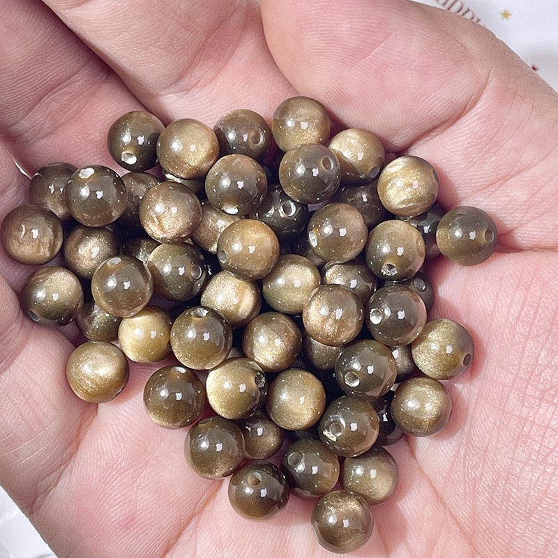 Cat Eye Resin Beads - Coffee brown beads