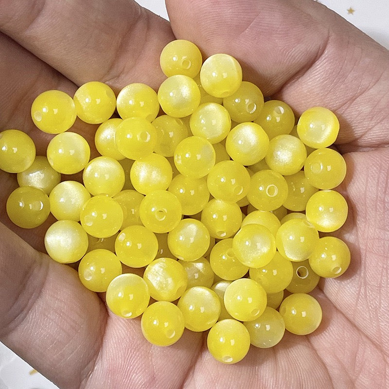 Cat Eye Resin Beads - Yellow beads