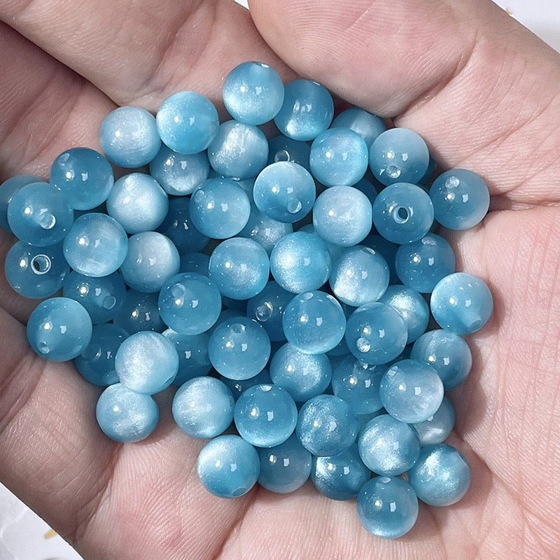 Cat Eye Resin Beads - Ocean blue beads