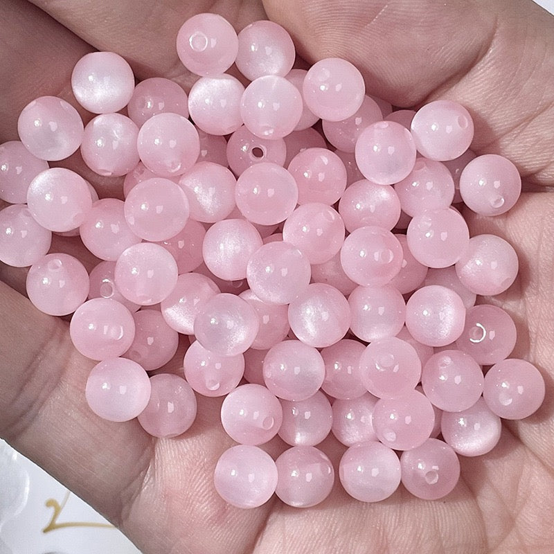 Cat Eye Resin Beads - Pink beads display